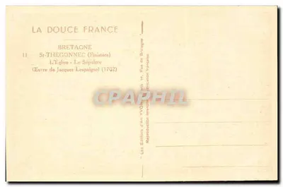 La Chiesa di St-Thégonnec (Finitière) — Il Sepolcro — Opera di Jacques Lespaignol (1702) — Éditions d'Art YVOIT — Verso