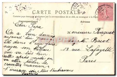 Saint-Aubin-sur-Mer (Calvados) — Primeiros experimentos de navegação — B.F., Paris, n°29 — Verso