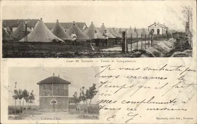 Camp de Sissonne — Tendas e barracas — Raymond, fot.-edit., Sissonne