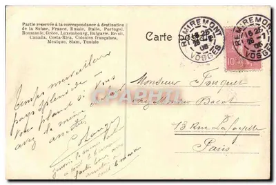 Remiremont — widok panoramiczny — wydawca nieznany, numer serii nieczytelny — Rewers