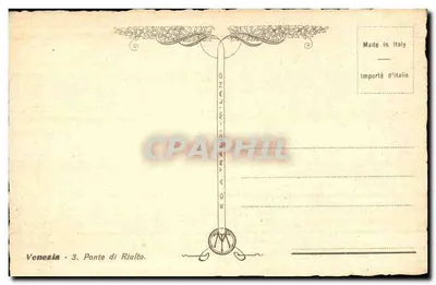 वेनिस — पोंटे डी रियाल्टो — एडिटर मिलान — पीछे