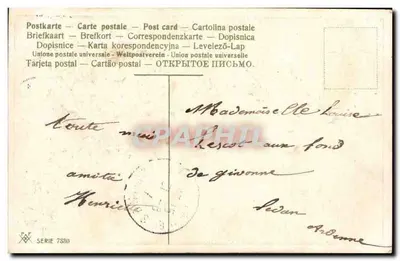 Violetas — buquê — editor desconhecido, série 7890 — Verso