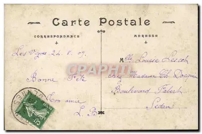Mulher sobre balançoira — rosas — JAK Paris n°2070 — Verso