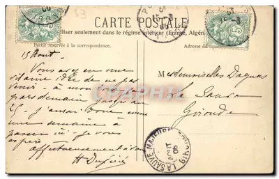 La Brède — O Castelo de Montesquieu — Edição Photo-Postal — Verso