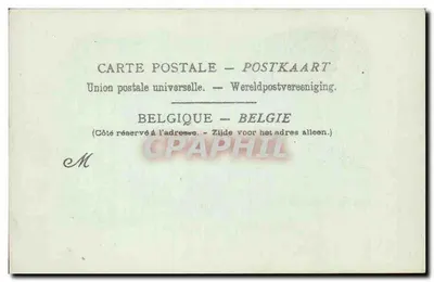 Charleroi, Quai de Brabant — vista noturna com lua — editor Union postale universelle — Verso