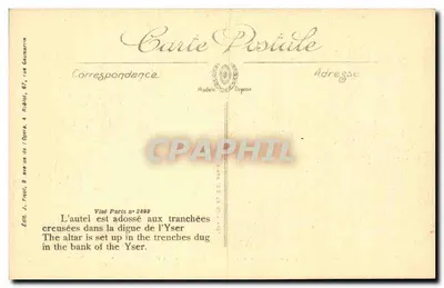 A Missa nas trincheiras da primeira linha — Mass in the first line trenches — Bocœur, Baige de l’Yser — Verso
