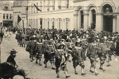 Tournai — Cortège-Tournoi (1513-1913) — Compagnie de lansquenets commandée par le Capitaine Simon Ferrette — Bureau de Police Division