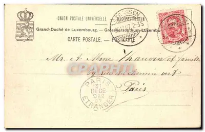 Luxemburg — uitzicht op de stad vanaf Verlorenkost — Giberius, A 19 — Achterkant