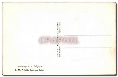 S.M. Astrid, Królowa Belgii — Hommage à la Belgique — A.C.P.A. Paris — Rewers