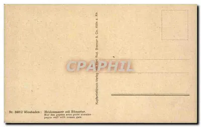 Wiesbaden, Heidenmauer z Rzymowskimi Drzwiami — wydawca Bremer & Co. n° 34012 — Rewers