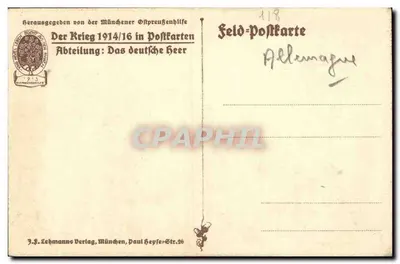 Gedeckter Laufgraben — vista de dois soldados — J.F. Lehmanns Verlag, München — Verso