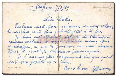 Lorelei. Rocher de Lurley. — Vista do rochedo e do navio a vapor no rio Reno — editor K. S. M. n° 780 — Verso