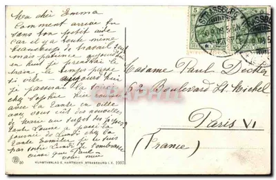 Strasbourg i. E. — Pomnik Goethego — Kunstverlag E. Hartmann — Rewers