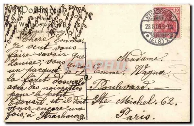 Strasbourg i. Els. — Protestancka świątynia Garnison i Cesarski Pałac — Hermann Ludewig, Leipzig-R. Nr 502 — Rewers