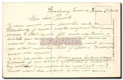 Strasbourg i. Eis. — Widok kanału z domami z cokołem — wydawca nieznany — Rewers