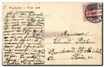 Strasburg — Widok z nabrzeża Rybaka — wydawca nieznany — Rewers