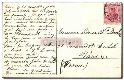 Strasbourg I. E. — Bei den Mühlen / Les Moulins — Kunstverlag E. Hartmann — Rewers
