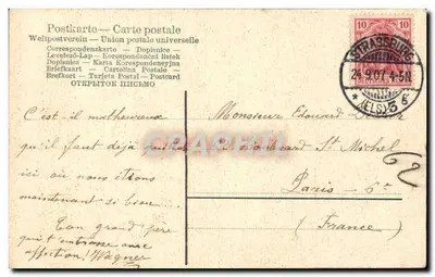 Strasburg — Widok ku tawerniom — wydawca Strassburg, nr 1011 — Rewers