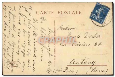 Strasbourg - Ponte do Caminho de Ferro sobre o Reno, perto de Kehl — editor J. Bergeret, n° 652 — Verso