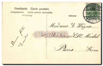 Strasbourg — Widok z dzielnicy rybackiej — wydawca nieznany — Rewers
