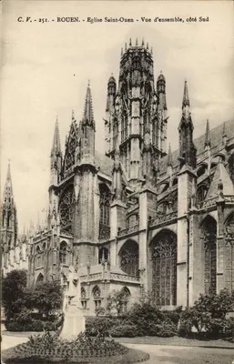 Rouen - Igreja de São Ouen - Vista geral, lado Sul