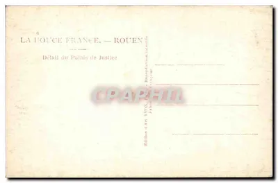 Detalhe do Palácio de Justiça — Rouen — Edição d'Art YVON — Verso