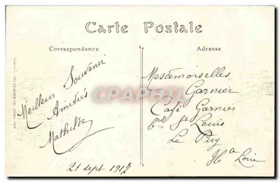 ROYAT (Puy-de-Dôme) — Entrada do Estabelecimento Termal, a Fonte Eugénie — J. PROT, NEL ROMET & CIE, PARIS — Verso