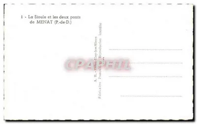 A Sioule e os dois pontes de MENAT (P.-de-D.) — A. II. Saint-Bloy-les-Mines — Verso