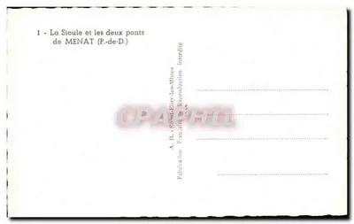 A Sioule e os dois pontes — MENAT (P.-de-D.) — A. II. Saint-Éloy-les-Mines — Verso