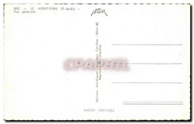 Le Mont-Dore (P.-de-D.) — Ogólny widok — Wydawnictwo Artisticques Carrière, Niort — Rewers