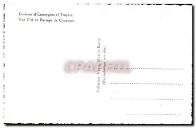 Okręg Entraygues s/ Truyère — Widok Miasta i Przezorności Couesque — Kolekcja Vayres-Mur-de-Barrez — Rewers