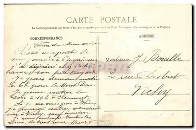 Clermont-Ferrand — A Rue des Gras — Lib. Bouge-Réal, 24, Rue du Pecu — Verso