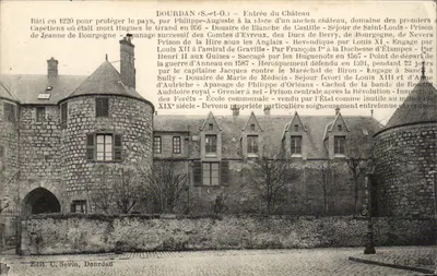 Dourdan (S.-et-O.) — Entrada do Castelo — Edit. C. Sevin, Dourdan