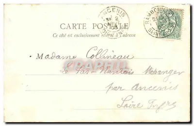 Castelo de Rambouillet — Entrada — B. F., Paris — Verso