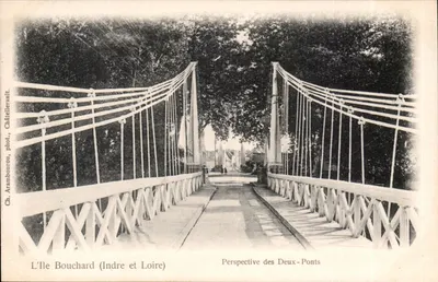 Ilha Bouchard (Indre e Loire) — Perspectiva dos Dois Pontes — Ch. Arambourou, Châtellerault