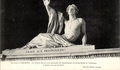 Ancenis - Estátua comemorativa sobre o túmulo de Bonchamps — Livraria Renou, Ancenis