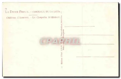 Kaplica św. Huberta — Zamek w Amboise — Wydawnictwo Art YVON — Rewers