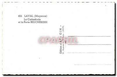 La Catedral y la Puerta Beucheresse — LaVAL (Mayenne) — Édition d'Art GIN — Reverso