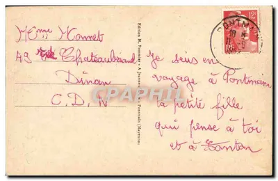 Pontmain (Mayenne) — Panorama — Ogólny widok — Wydawnictwo M. Pommeret — Rewers