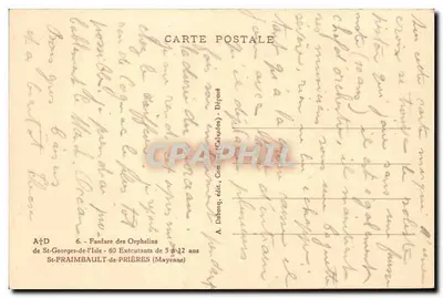 Fanfarra dos Órfãos — 60 Executantes de 5 a 12 anos — A. Dubosq, edit. (Calvados) — Verso