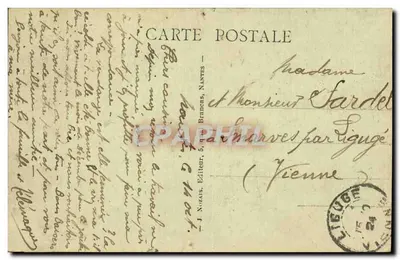 Nantes Bilhete postal antigo os quais da margem direita — Verso