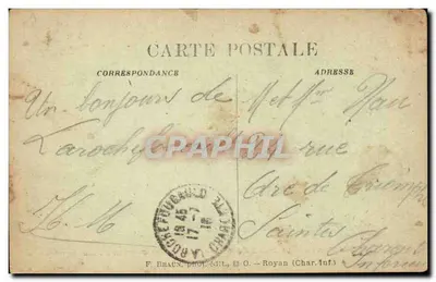 LA ROCHEFOUCAULD — Uma Sala de Amigos no Castelo — F. BRAUN, fot.édit., Royan (Char.Inf.) — Verso