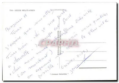 Soldado militar — espera pela noiva — Éditions LYNACOLOR, série 750 — Verso