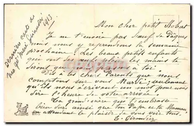 Crianças com galinha e ovos de Páscoa — n°4075 — Verso