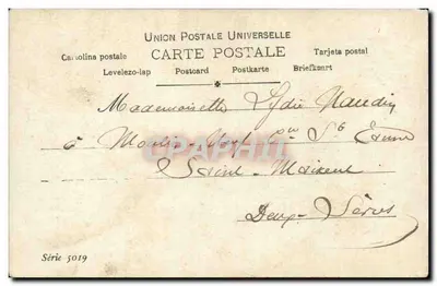 Duas dançarinas no Moulin Rouge — Christiane e Sergyl — editor Walery, Paris, série 5019 — Verso