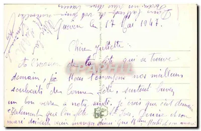 Bukiet róż — Szczęśliwego Dnia — G.F. (podpisany) — wydawca nie widoczny — Rewers