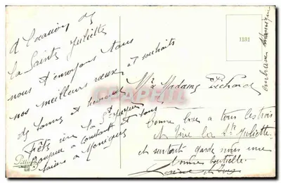 Bouquet de peonías y estribo — Feliz cumpleaños — Editor P. Pittier, n° 1181 — Reverso