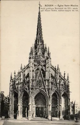 Rouen — Igreja de São Maclou — Estilo gótico normando do século XV por Pierre Robin, mestre-carpinteiro do rei