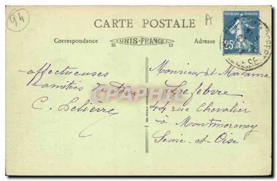 Boissy-Saint-Léger (S.-et-O.) — Castelo do Príncipe de Wagram, visto de lado — B. F. 21 — Verso