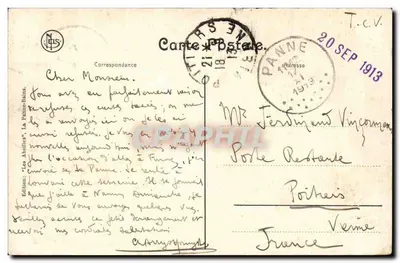 La Panne — Os pescadores de camarões. Partida para a pesca. — Edição 'Les Abellions', La Panne-Bains — Verso